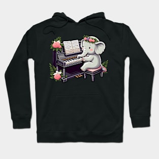 Elephant at the piano Hoodie